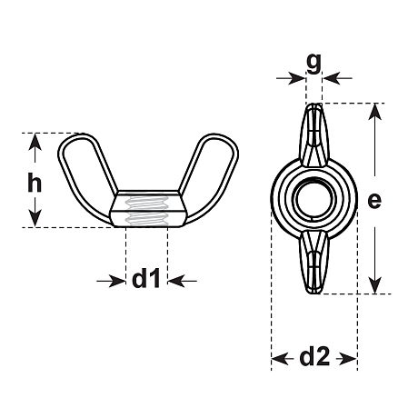 Flügelmuttern INOX A2 ~DIN 315