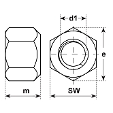 Dadi esagonali 1.5 d INOX A4 DIN 6330 B 