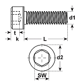 Vis tête cylindrique Imbus 12.9 noir DIN 912 MF