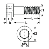 Vis tête cyl. imbus part.fil 10.9 noir DIN 912