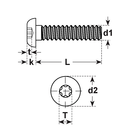 Vis tête bombée 6-pans creux 10.9 Zb ISO 7380
