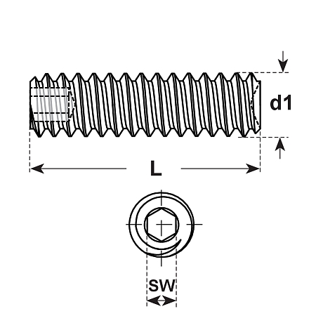 Gewindestifte Unbrako® I-6-Kt. sw 45 H