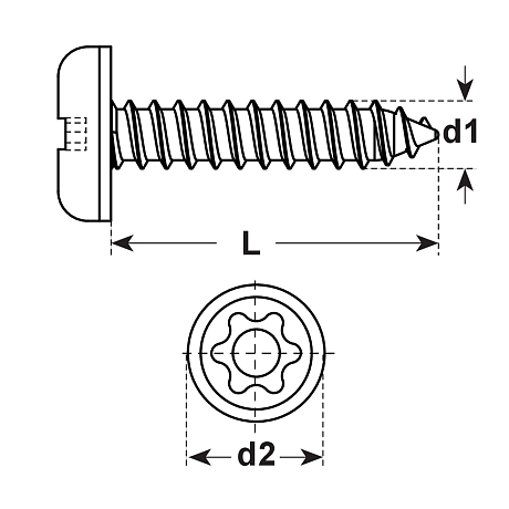 Vis à tôle de sécurité RESISTORX INOX A2