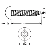Blechschrauben INOX A2 DIN 7981-C-PH