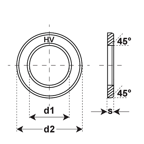 HV-Unterlagsscheiben Stahl C 45 pho EN 14399-6