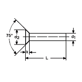 Senkkopfnieten 75° Aluminium DIN 661