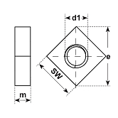 Vierkantmuttern Stahl vz DIN 562 4