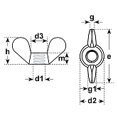 Écrous à ailettes fonte malléable ZB DIN315 5