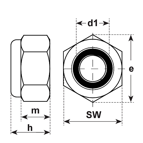 Sicherungsmuttern Poly-Stop Stahl vz DIN 982 8