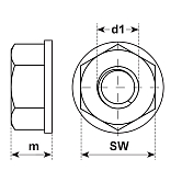 Sechskantmuttern sw DIN 6331 10 