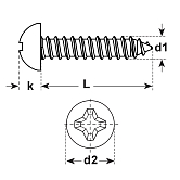 Viti autofilettanti in acciaio ZB DIN 7981 450 HV 