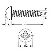 Viti autofilettanti in acciaio ZN DIN 7981 450 HV 