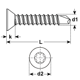 Viti autoperforante in acciaio DIN 7504 P TX ZB 
