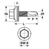 Sechskant-Bohrschrauben E-X BR 3 INOX A2 
