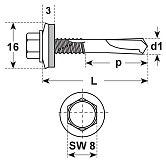 Sechskant-Bohrschrauben E-X BR 5 INOX A2 