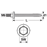 Vis pour échafaudage EGA E-X A rondelle 16 mm inox  A2