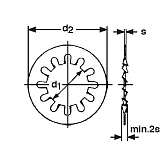 Rondelle dentée acier ressort Zb  DIN 6797 J