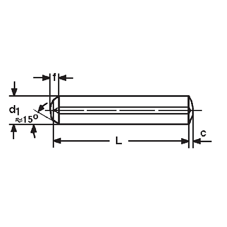 Zylinderkerbstifte Stahl 9SMn28k blank DIN 1473