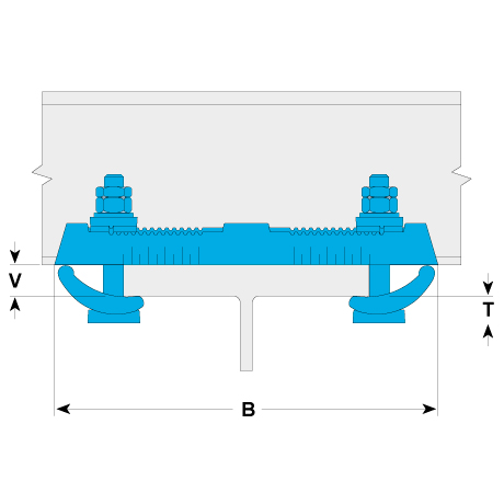 Pièce de serrage Lindapter® FC zingué-bleu