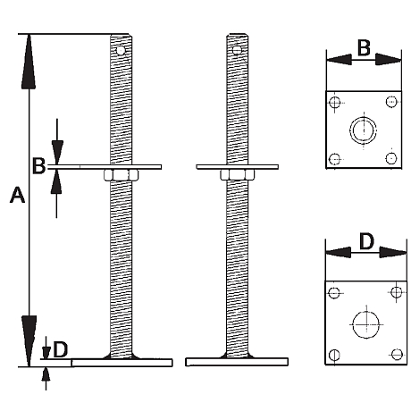 Stützfuss GH D 5 Stahl vz