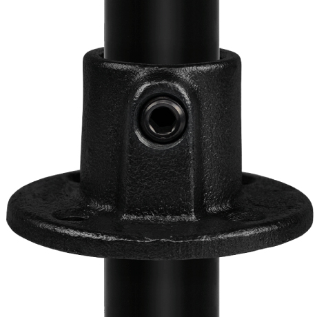 Rohrverbinder TYP 10T Fussplatte rund durchgeh. sw