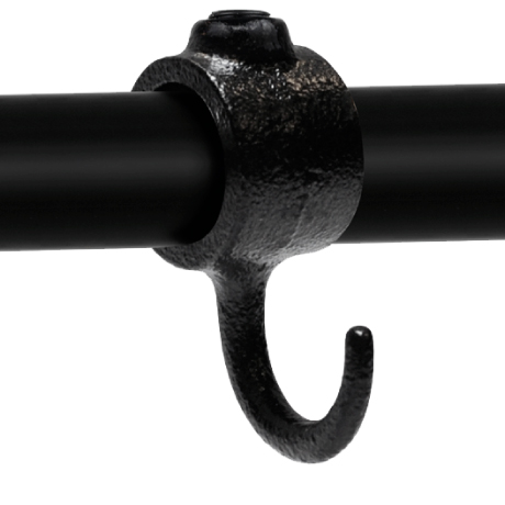 Raccord TYP 64 Bague d'arrêt avec crochet 90° noir