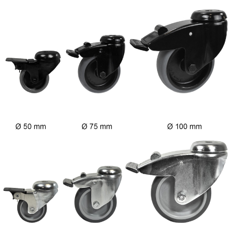 Schwenkrad mit Bremse exklusiv Expander vrz/sw