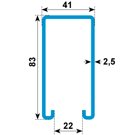 Profili di montaggio K 41/83 non perforato LF [SimilarCatItems.CatItem.ArtName2]