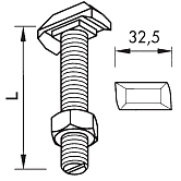 Hakenkopfschrauben 4.6 40/22 Muttern fvz 