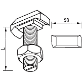 Hakenkopfschrauben 8.8 72/48 Muttern fvz 