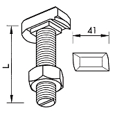 Hakenkopfschrauben 8.8 50/30 Muttern fvz 