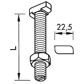 Hammerkopfschrauben 28/15 Muttern INOX A4 
