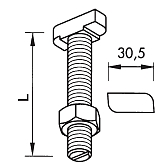 Hammerkopfschrauben 38/17 Muttern INOX A4 
