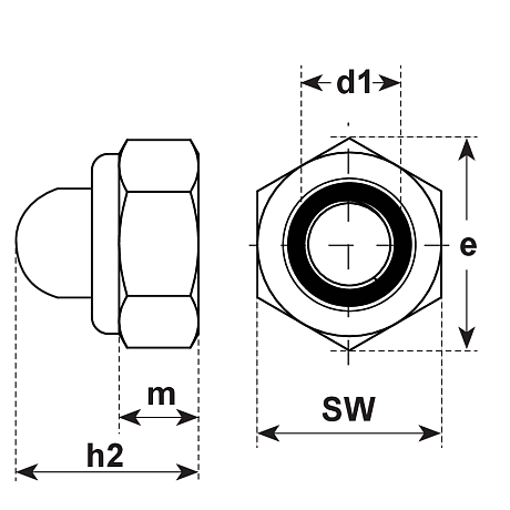 Sicherungs-Hutmuttern Poly-Stop INOX A2 DIN 986 [SimilarCatItems.CatItem.ArtName2]