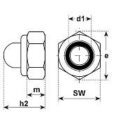 Dadi di sicurezza ciech Poly-Stop INOX A2 DIN 986 