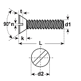 Vis à tête fraisée 90° aluminium DIN 963 