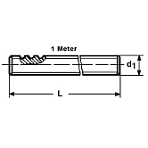 Mandrini filettati trapezoidali 1 m in acc a tagli o grezzo 4.6