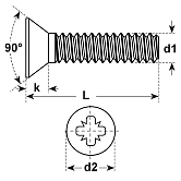 SK viti autofilettanti in acc ZB DIN 7500 450 HV 