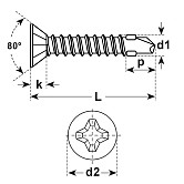 Viti autoperforante in acc ZB DIN 7504 P 560 HV 