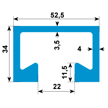 Profili di montaggio 52/34 non perforato LC ZF [SimilarCatItems.CatItem.ArtName2]