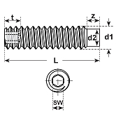 Grani Stud I-6-Kt. acciaio ZN DIN 915 45 H 