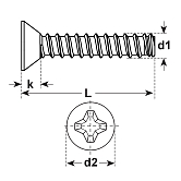 Viti termoplastiche a testa svasata INOX A2 