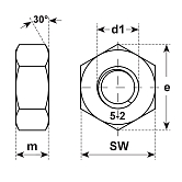 Sechskantmuttern Stahl gelb ISO 4032 5-2 