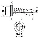Sechskant-Bohrschrauben E-X BR 2 INOX A2 