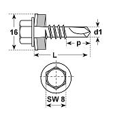 Sechskant-Bohrschrauben E-X BR RS INOX A2 