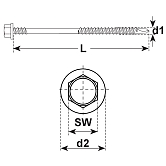 Dämmstoff-Schrauben E-DB RS HT Stahl Supracoat2 C 
