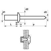 Rivetti a strappo MFX 1231 t. tonda piatta allu/in ox