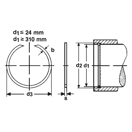 Anneau élast. SB ac.ressort HV450-520 N phosphaté [SimilarCatItems.CatItem.ArtName2]