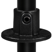 Rohrverbinder TYP 10T Fussplatte rund durchgeh. sw 