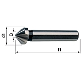 ATORN Kegelsenker-Dreischneider 90° HSSE mit Zylin derschaft DIN 335 C